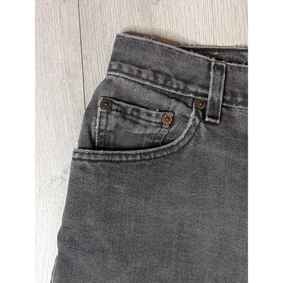 LEVI'S 550 Classic Relaxed  Tapered Black Denim Jeans Womens 14 Mis M Distressed - Picture 3 of 16
